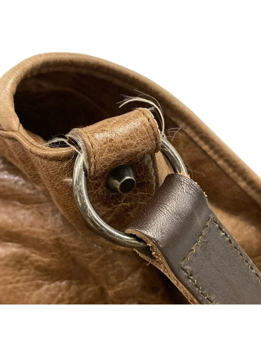 Balenciaga Shoulder Bag the Besace Dark Brown Leather